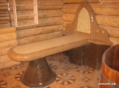 Изготовление лежака для хаммама в деревянной бане